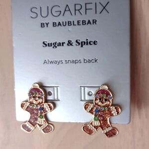 Sugarfix Baublebar Sugar & Spice Gingerbread Cookies Crystal Gold Charm Earrings